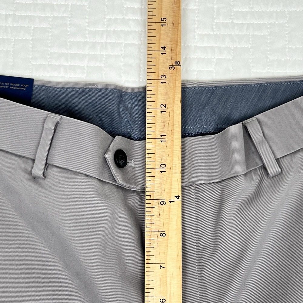 Charles Tyrwhitt Classic Fit Dress Pants 34x32 Light Gray Non-Iron Flat Front - Picture 7 of 10